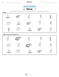 Aperçu de la feuille de travail imprimable Horus