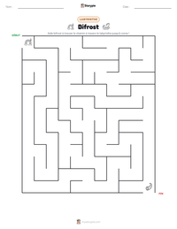 Aperçu de la feuille de travail imprimable Bifrost