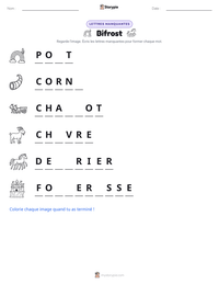 Aperçu de la feuille de travail imprimable Bifrost