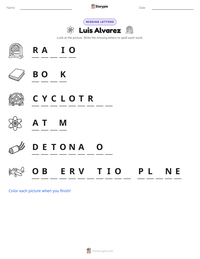 Luis Alvarez printable worksheet preview