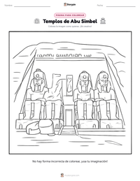 Vista previa de la hoja de trabajo imprimible de Templos de Abu Simbel