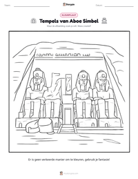 Tempels van Aboe Simbel afdrukbare werkblad voorbeeld