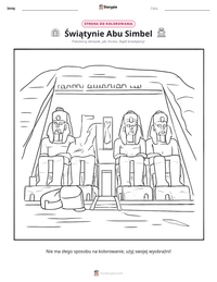 Podgląd drukowalnego arkusza ćwiczeń Świątynie Abu Simbel