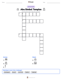 Abu Simbel Temples printable worksheet preview