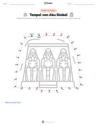 Tempel von Abu Simbel druckbare Arbeitsblatt Vorschau
