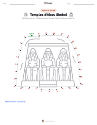 Aperçu de la feuille de travail imprimable Temples d'Abou Simbel