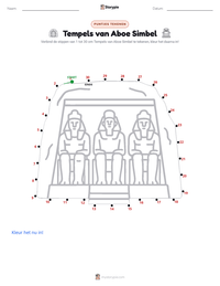 Tempels van Aboe Simbel afdrukbare werkblad voorbeeld