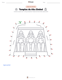 Prévia da folha de atividades imprimível Templos de Abu Simbel