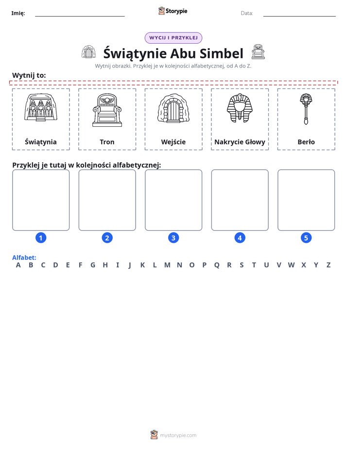 Wytnij i Wklej Alfabet