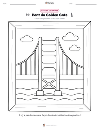 Aperçu de la feuille de travail imprimable Pont du Golden Gate