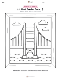 Podgląd drukowalnego arkusza ćwiczeń Most Golden Gate