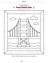 Prévia da folha de atividades imprimível Ponte Golden Gate