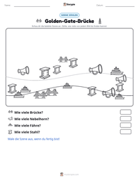Golden-Gate-Brücke druckbare Arbeitsblatt Vorschau
