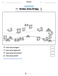 Golden Gate Bridge printable worksheet preview