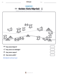 Golden Gate Köprüsü yazdırılabilir çalışma sayfası önizlemesi