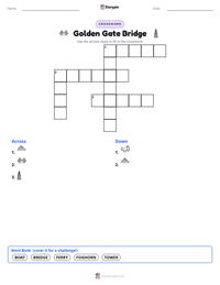 Golden Gate Bridge printable worksheet preview