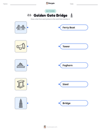 Golden Gate Bridge printable worksheet preview