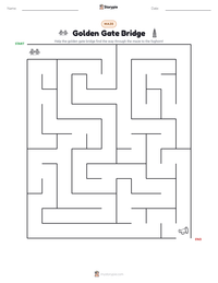 Golden Gate Bridge printable worksheet preview