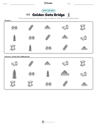 Golden Gate Bridge printable worksheet preview