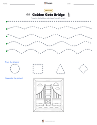 Golden Gate Bridge printable worksheet preview