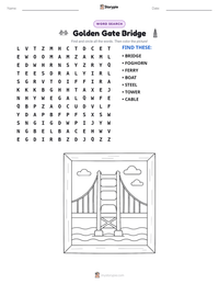 Golden Gate Bridge printable worksheet preview