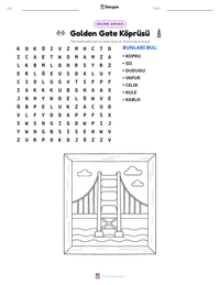 Golden Gate Köprüsü yazdırılabilir çalışma sayfası önizlemesi