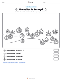 Aperçu de la feuille de travail imprimable Manuel Ier de Portugal