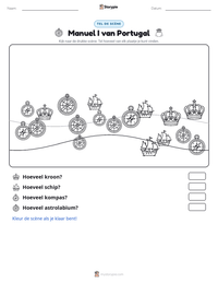 Manuel I van Portugal afdrukbare werkblad voorbeeld