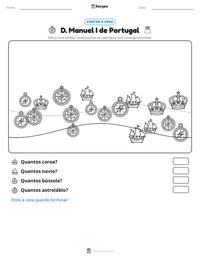 Prévia da folha de atividades imprimível D. Manuel I de Portugal
