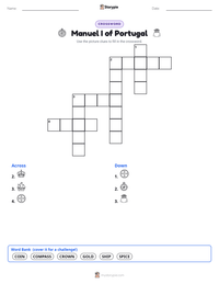 Manuel I of Portugal printable worksheet preview