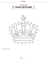 Vista previa de la hoja de trabajo imprimible de Manuel I de Portugal