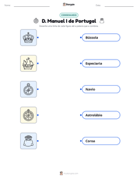 Prévia da folha de atividades imprimível D. Manuel I de Portugal