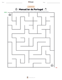 Aperçu de la feuille de travail imprimable Manuel Ier de Portugal