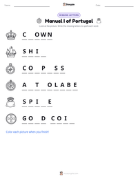 Manuel I of Portugal printable worksheet preview