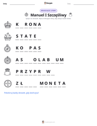 Podgląd drukowalnego arkusza ćwiczeń Manuel I Szczęśliwy