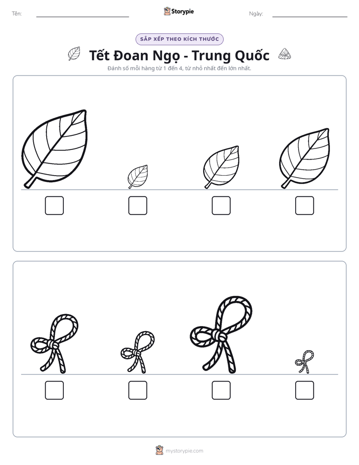 Thứ Tự Kích Thước