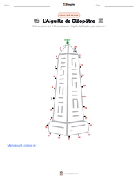 Aperçu de la feuille de travail imprimable L'Aiguille de Cléopâtre