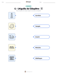 Aperçu de la feuille de travail imprimable L'Aiguille de Cléopâtre