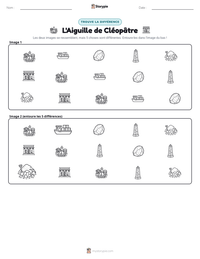 Aperçu de la feuille de travail imprimable L'Aiguille de Cléopâtre