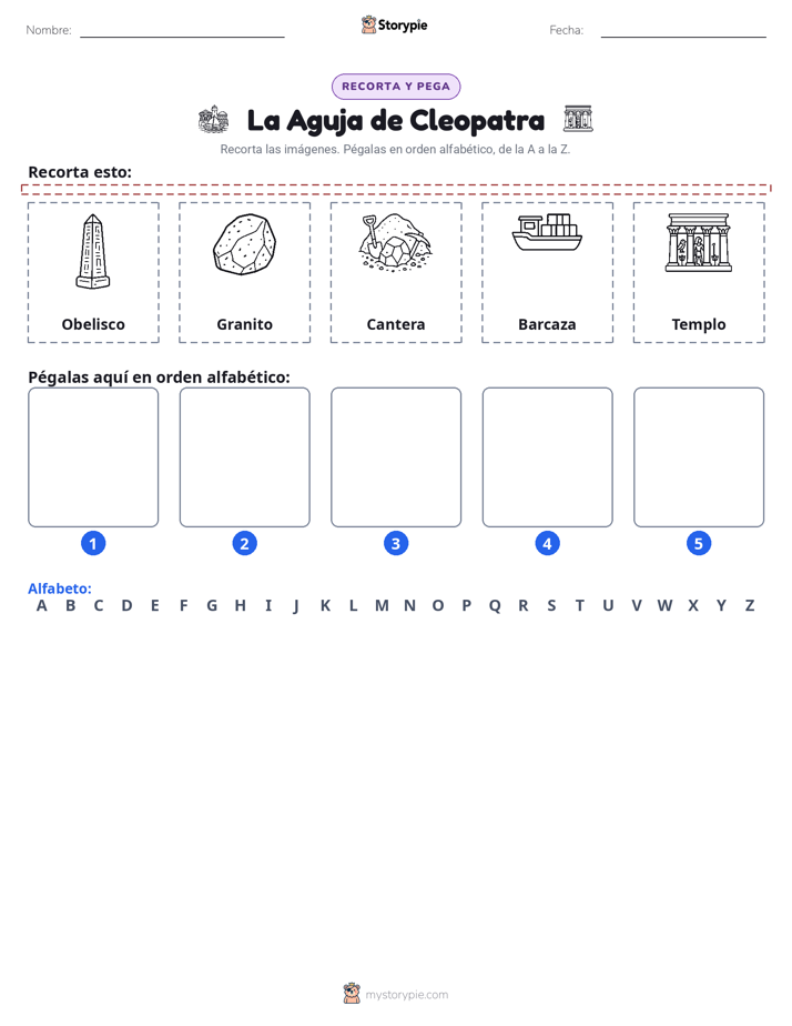 Cortar y Pegar el Alfabeto