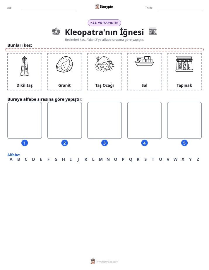 Kes & Yapıştır Alfabe
