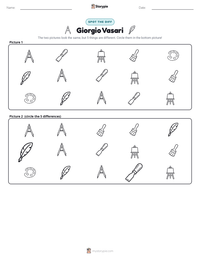 Giorgio Vasari printable worksheet preview