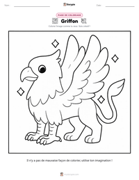 Aperçu de la feuille de travail imprimable Griffon