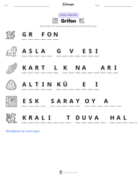 Grifon yazdırılabilir çalışma sayfası önizlemesi
