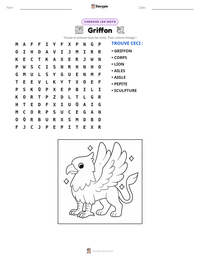 Aperçu de la feuille de travail imprimable Griffon