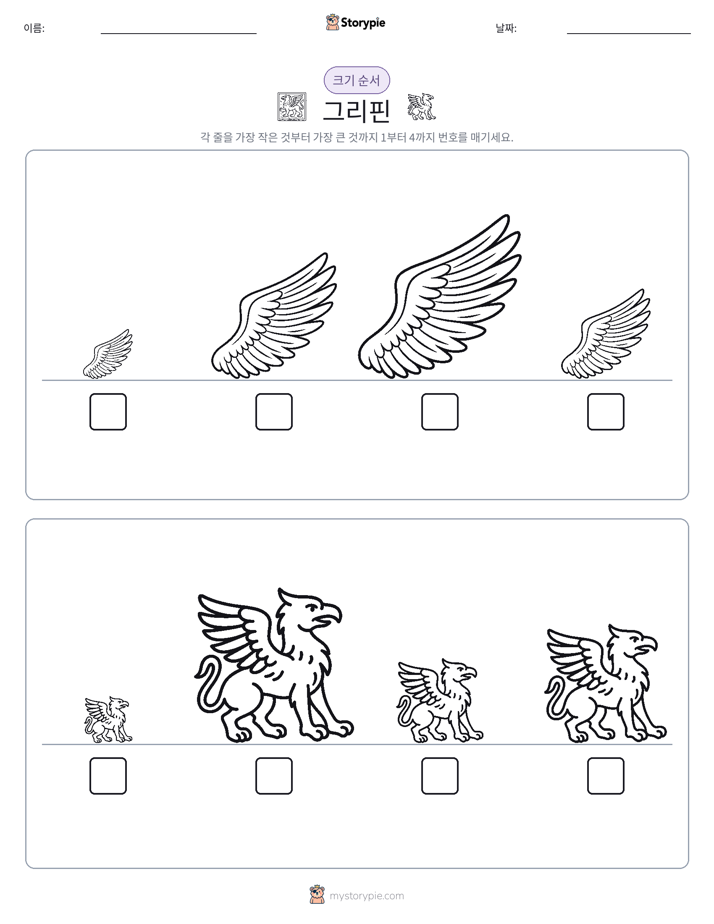 크기 순서