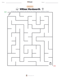 William Wordsworth druckbare Arbeitsblatt Vorschau