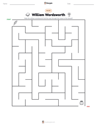 William Wordsworth printable worksheet preview