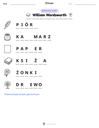 Podgląd drukowalnego arkusza ćwiczeń William Wordsworth