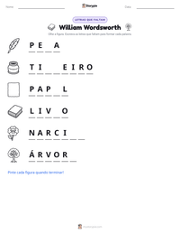 Prévia da folha de atividades imprimível William Wordsworth